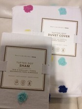 Pottery Barn Teen Tufted Dot Twin Teen Duvet Std Sham NWT White Multi Colorful