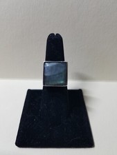 LARGE SQUARE LABRADORITE STERLING RING SIZE 7