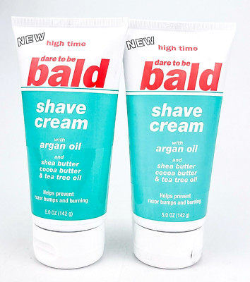 High Time Dare to Be Bald Shave Cream with Argan Oil 5 Oz Each Lot Of 2 New
