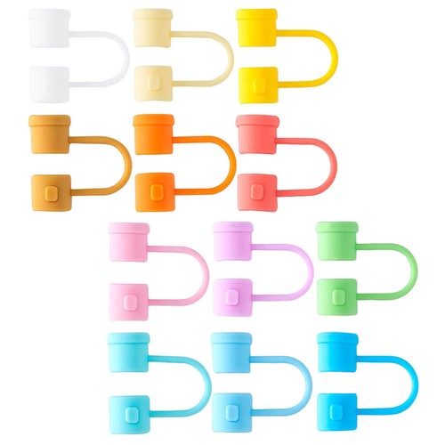 12pcs Straw Toppers Reusable Straws Covers Straw Tip Covers Straw Tip Caps - 第 7/12 張圖片