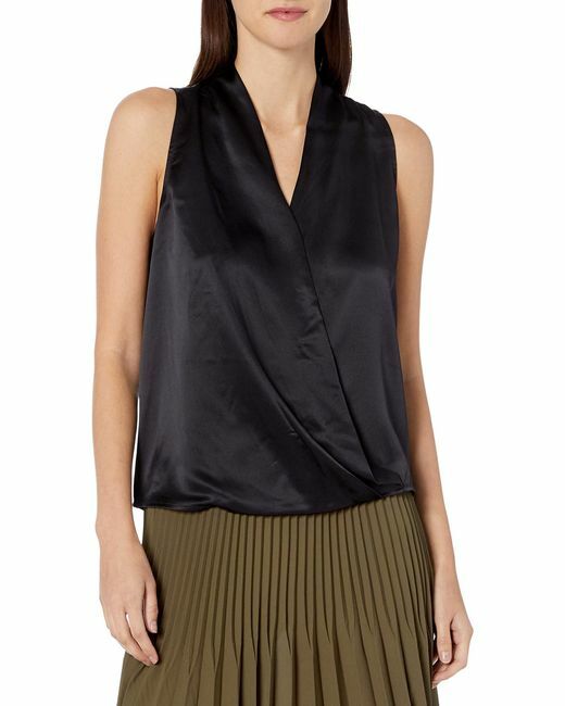 Parker Fredda Charmeuse Surplice V-neck Sleeveless 100% Silk Top Shirt Small