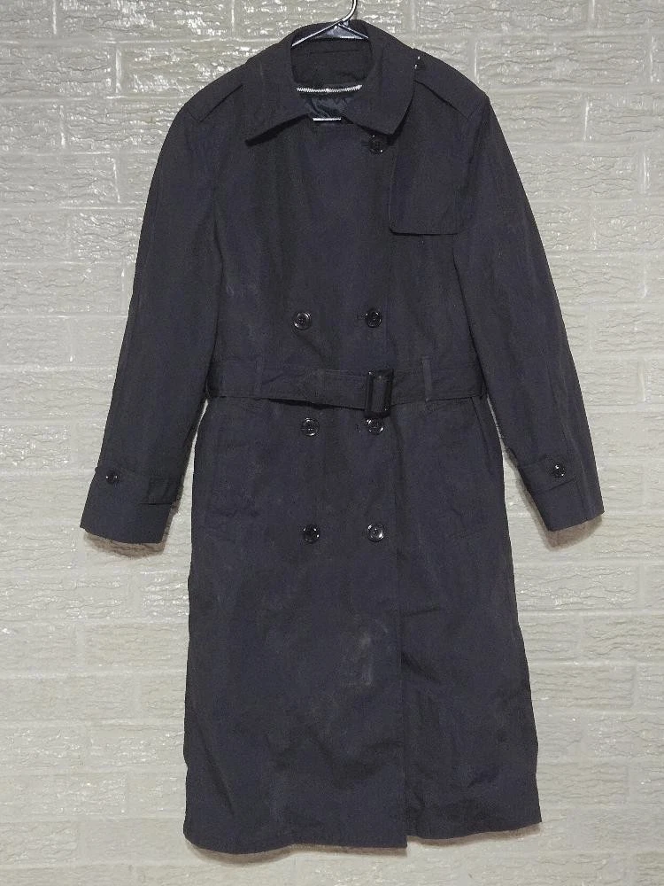 DLA Garrison Collection Black Polyester Trench Coat Size: (10L) #H77h