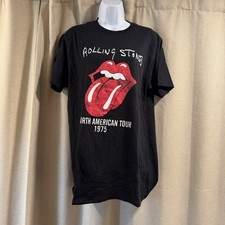 NWT Rolling Stones North American Tour 1975 Graphic T-Shirt Rock Band Tee
