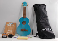 Makala Soprano Shark Series Ukulele Mako Blue Instruction Pics Carry Case