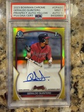 2023 Bowman Chrome GERALDO QUINTERO 1st Bowman Auto Gold 🔥 47/75🔥 BRAVES RC