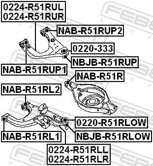 Fits FEBEST NAB-R51R REAR LEVER SILENTBLOCK NISSAN PATHFINDER R51M 20 ⭐UK Stock⭐