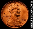 1958 Lincoln Wheat Cent - Red Choice Gem Brilliant Unc  No Reserve  #G7916