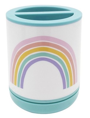 Your Zone Rainbow Toothbrush Holder Plastic Silicone Removable Cover 4in