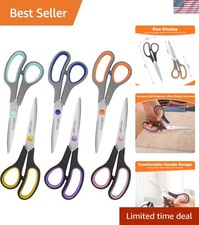 Scissors for Office School Supplies, 8" Scissors All Purpose Bulk Set of 6-Pa...