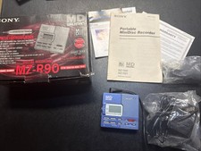 Sony MD Walkman MZ-R90 Portable Mini Disc Player Blue w/ Box Fully tested