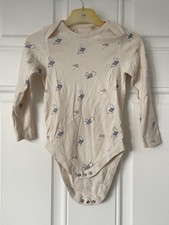 rabbit print long-sleeved baby bodysuit