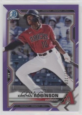 2021 Bowman Chrome Prospects Purple Refractor 21/250 Kristian Robinson s3g