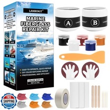 LANBOKIT Marine Fiberglass Repair Kit for Boats, Gel Coat Repair Kit for Boat