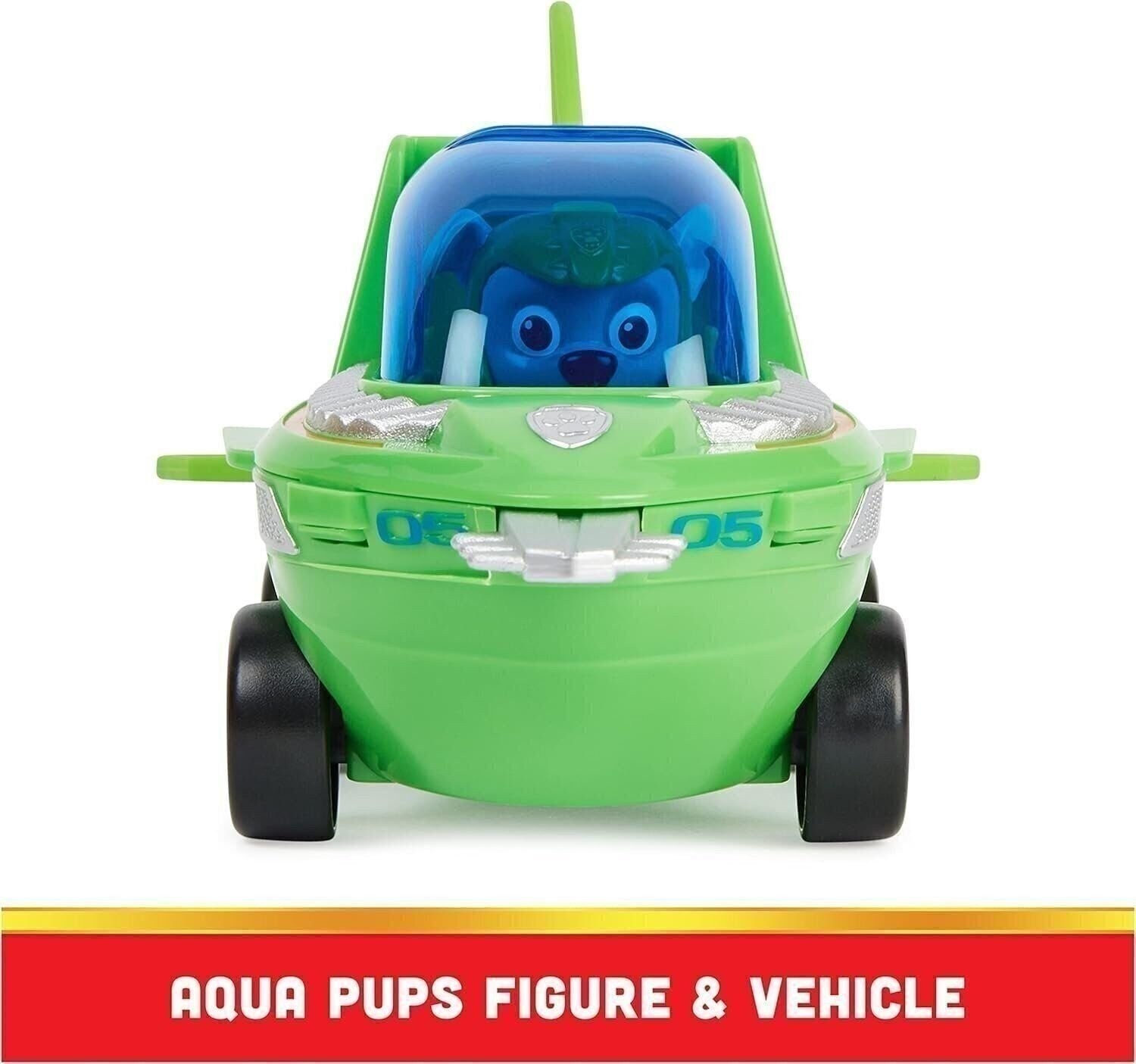 PAW Patrol Aqua Pups Rocky Sawfish Rescue Vehicle & Action Figure [DAMAGED BOX]