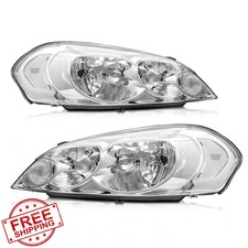 AXLAHA 06-13 Chevy Impala Headlight Assembly Clear Chrome