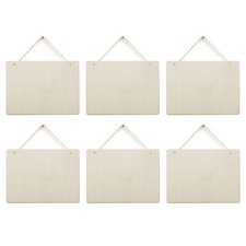 6 Pack Blank Wooden Plaque Rectangle Unfinished Wood Sign Decorative DIY Craf...