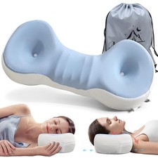 Mixiniso Cervical Neck Roll Pillow, Ergonomic Memory Foam Camping Pillow, Neck