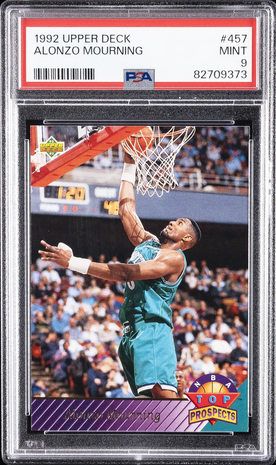 1992 UD #457 ALONZO MOURNING PSA 9