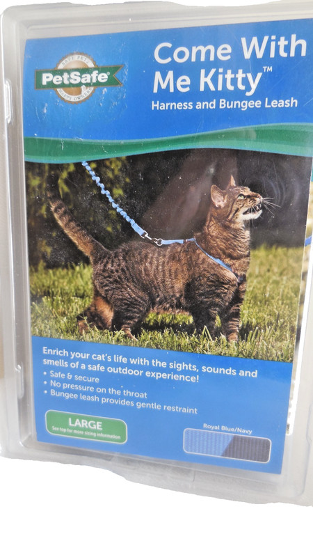 PetSafe COME WITH ME KITTY Cat Harness and Bungee Leash Blue Large NIP