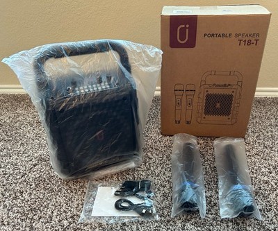 Portable Speaker / Karaoke Machine with 2 Microphones, Party Lights, T18-T, NEW