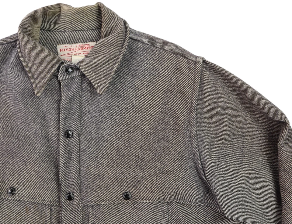 Chaqueta De Colección Filson EE. UU. Para Hombre 48 L Tweed Lana Estilo 95 Cruiser Rayas ANGUSTIADA Foto 4 de 4