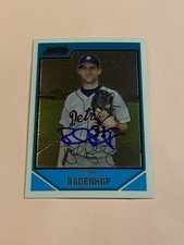 Burke Badenhop 2007 Bowman Chrome IP Auto Autograph 