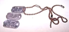 GI JOE 1960S ACTION FIGURE 3 DOG TAGS VINTAGE