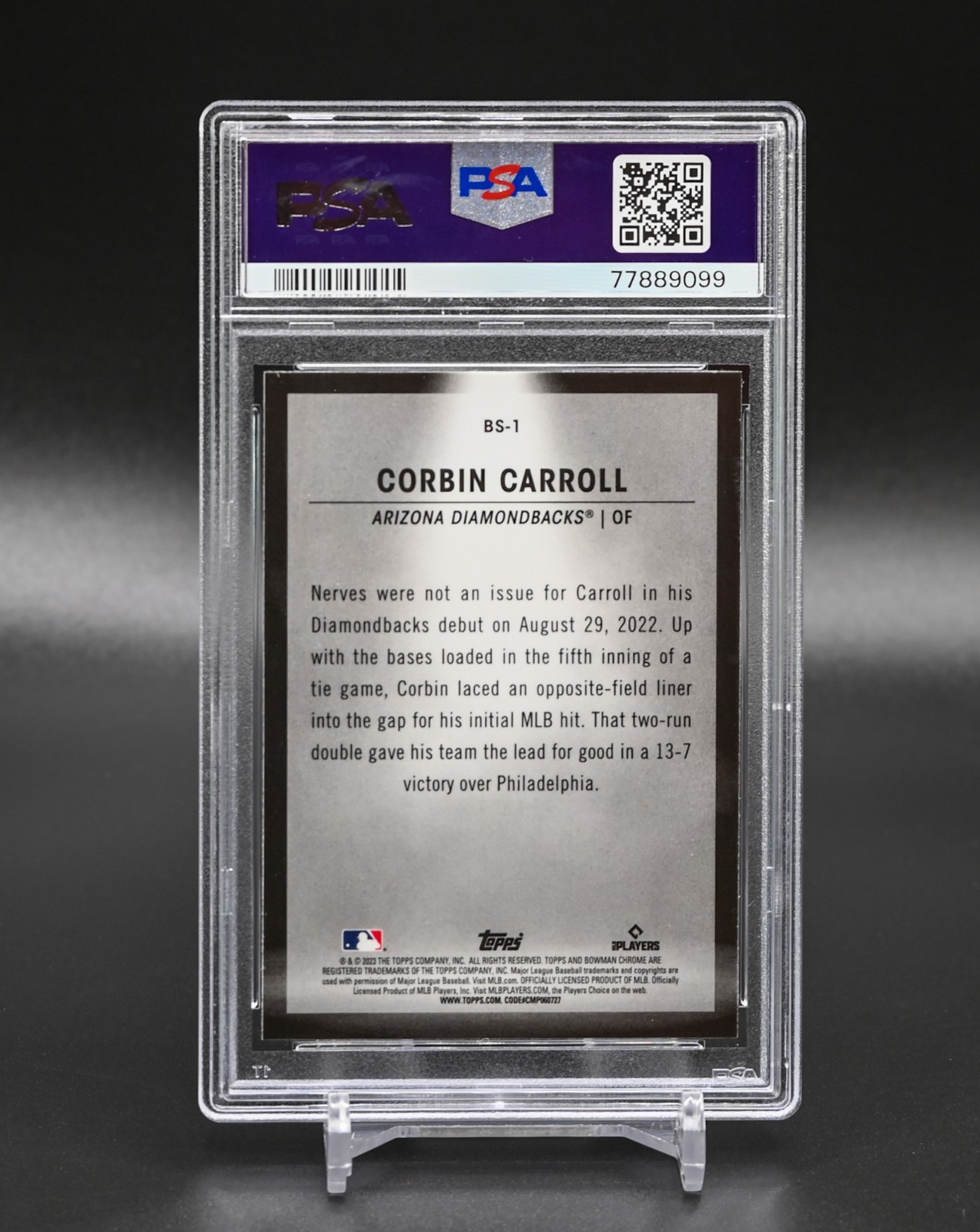 2023 Bowman Chrome Spotlights Corbin Carroll RC #BS-1 PSA 10 Diamondbacks view 3