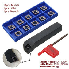 SCLCR1616H09 Lathe Turning Tool Holder Cutter  10x CCMT09T304 Carbide Inserts