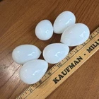 Lot of 6~ Vintage White Hand Blown Milk Glass Nesting Laying Eggs 2 1/2"