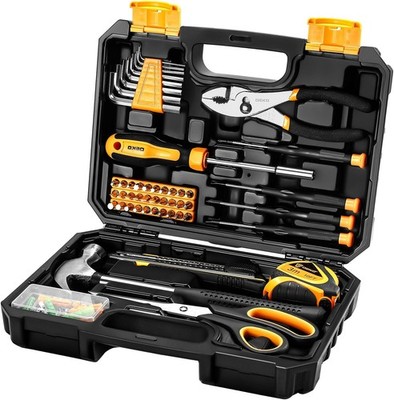 DEKOPRO 50-Pcs General Household Tool Kit with Plastic Toolbox All-Purpose Home