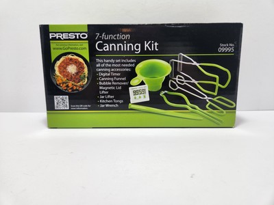 Presto 7 Function Canning Kit Timer Funnel Lifters Tongs & Wrench New Unopened 