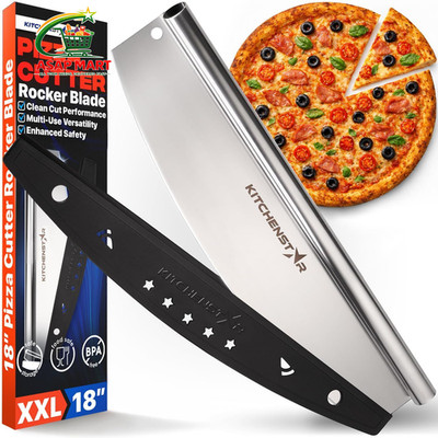 KitchenStar 18-Inch Pizza Cutter Rocker Blade - Sharp 18 Inch, Silver