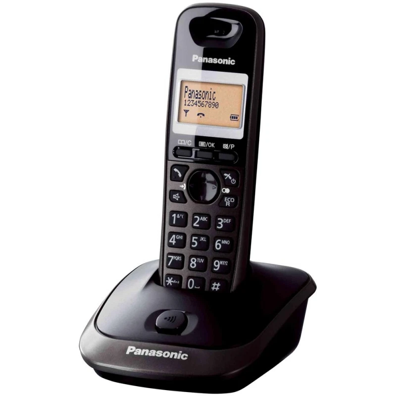 Panasonic KX-TG6852JTB Telefono Cordless Digitale, Unità Base e 2 Ricevitori, ID Chiamante