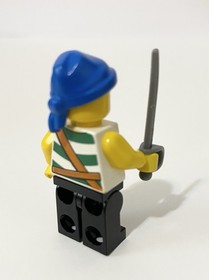 Lego Mini Figure Pirates Blue Rag Hat Green White Striped Shirt Set 6240