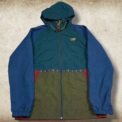LL Bean Mens M Tall Mountain Jacket Classic Aztec Full Zip Pullover Hooded