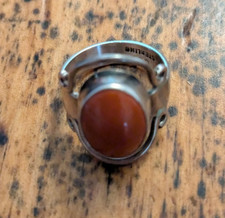  Vintage Sterling 925 Solid Silver Red Jasper Gemstone Ring Size 5.5
