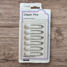 Vintage Diaper Pins Set of 6 Pins Baby Stainless Steel Sears