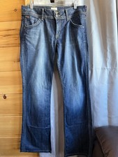 Hudson Women's Jeans Beth Baby Boot Stretch Size 31 USA Blue Denim Flap Pockets