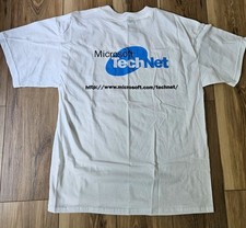 Microsoft Technet Vintage Graphic T-Shirt Men Blue, Size L Vintage