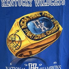 VTG 1996 Kentucky Wildcats National Champions Shirt XL Ring MADE IN USA