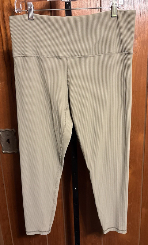 Athleta Elation Rib Tight Ribbed High Rise Ankle Yoga Leggings Green 1X