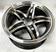 14x5 5 Lug Black Machined Aluminum Wildcat Trailer Wheel Sr004-145545 Bmsl 14x5 5 Lug Black Machined Aluminum Wildcat Trailer Wheel Sr004-145545 Bmsl