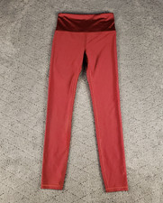 Athleta Leggings Womens S Red Elation Shine Tight  Pull On Yoga Athleisure Gym