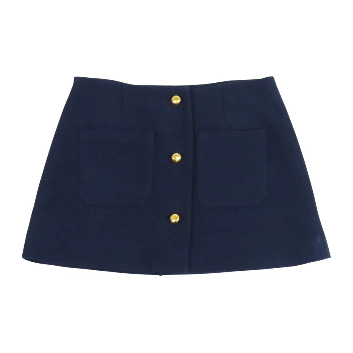 Prada — PRADA Logo button skirt Women Navy 【A】