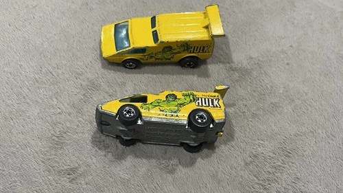 Vintage 1976 Mattel Hot Wheels 1/64 Spoiler Sport Incredible Hulk Marvel Van 2pc