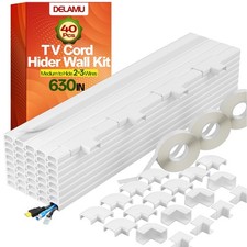 Cable Management Kit - 630in TV Cord Covers for 2-3 Wires, Wall Wire Hider, Whit