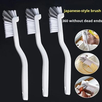 3pcs Long Handle Cleaning Brush Set Sink Bottle Crevice Cleaner Tool - NEW