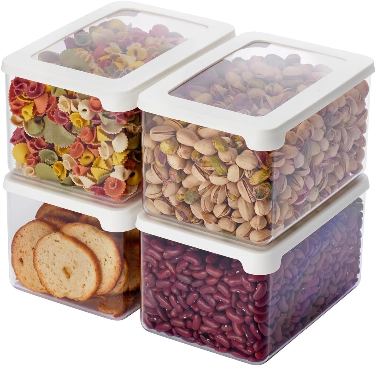SmartStore Clear Airtight Dry Food Containers With Lids 1.65L Set 4 Plastic New