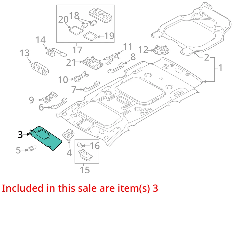 Espejo parasol izquierdo para conductor Kia Sedona 2015-2020 RMDUF Foto 3 de 4